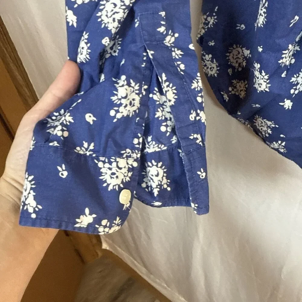 J. Crew Blue Floral Blouse Size XL Preowned - Picture 4 of 15